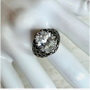 Kabana Sterling Silver Large Cubic Zirconia Statement Ring